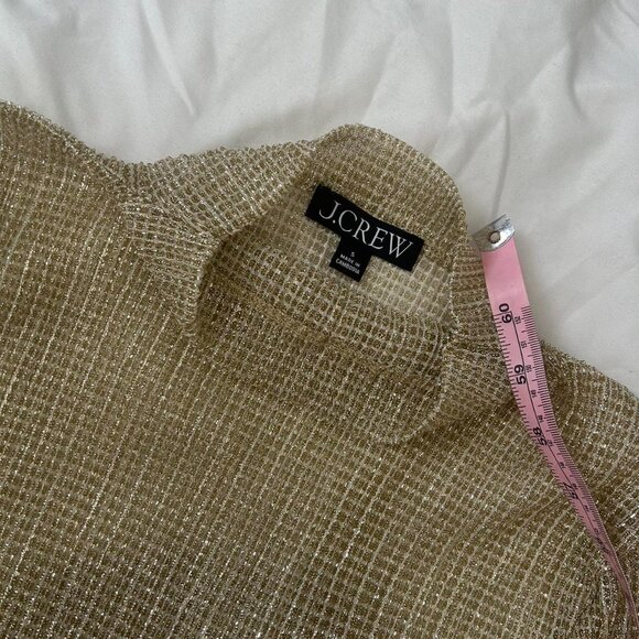 J Crew sheer gold glitter long sleeve turtleneck ✨ size small - Picture 2 of 5